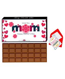 Mothers day Gift card and special Chocolate Combo Gift for Mom - 100 grams