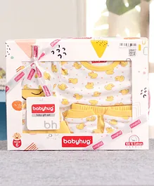Babyhug Clothing Gift Set Duck Print Pack of 6 - Yellow