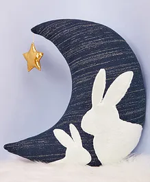 Mi Arcus Crecent Moon with Star Cushion Toy - Navy Blue