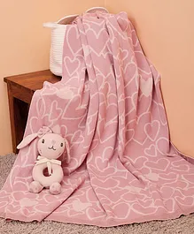 Mi Arcus 100% Cotton Mini Me Knitted Blanket - Pink