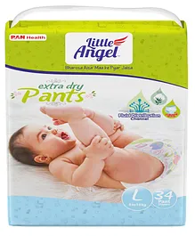 Little Angel Pant Style Extra Dry Large Diapers - 34 Pieces