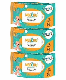 Meechu Baby Wipes - 24  Pieces Each