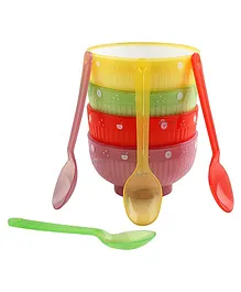 FunBlast Feeding Bowl with Spoon BPA Free Tableware Set of 4 Bowl & spoon - Multicolor