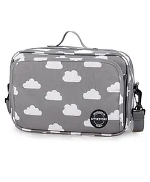 Little Story Baby Diaper Changing Clutch Kit Clouds - Grey