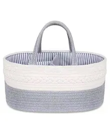 Little Story Cotton Rope Diaper Caddy - Grey