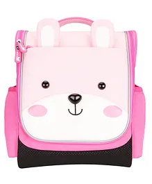 Nohoo Jungle Sapiential Bear Faced School Bag - Pink
