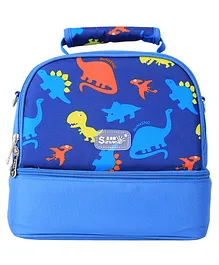 Sunveno Insulated Bottle Lunch Bag Dinosaur Print - Blue