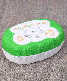 Oval Shaped Baby Bath Sponge - Green White (Print may vary)