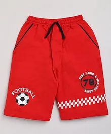 Nottie Planet Football Printed Shorts - Red
