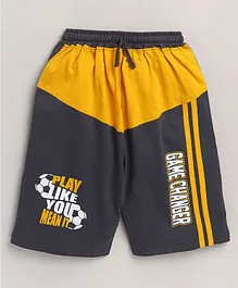 Nottie Planet Football Printed Shorts - Yellow & Grey