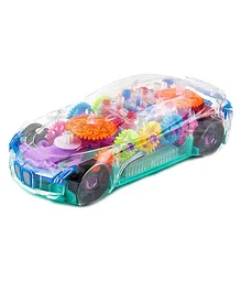 Niyamat Light Up Transparent Car Toy for Kids Bump and Go Car with Colorful Moving Gears Music and LED Effects Fun Educational Toy for Kids Great for Birthday Gift