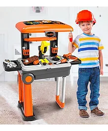 NIyamat Children's Twist Trolley Case Workbench 2 in 1 Tool Set Toy for Boys and Girls Kids