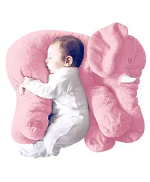 Little Innocents Fibre Filled Stuffed Elephant Soft Toy cum Hugging Pillow - Pink