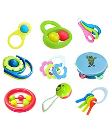 Little Innocents Rattles and Teethers Pack of 9 - Multicolour