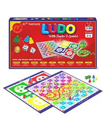 BUILDMATICS Ludo with Snake and Ladders Board Game - Multicolour