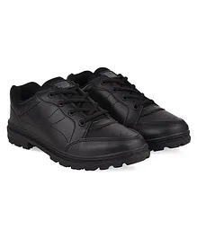 Campus Cs 63S Unisex Solid School Shoes - Black