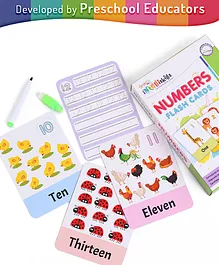 Intelliskills Jumbo Write and Wipe Numbers Flash Cards with Pen - 30 Cards