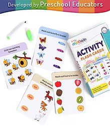 Intelliskills Jumbo Write and Wipe Activity Flash Cards with Pen - 30 Cards