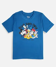 Nap Chief Half Sleeves Disney Mickey & Friends Printed Tee - Navy Blue
