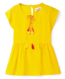 Soul Fairy Short Sleeves Tassel Detailing Top - Yellow