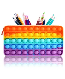 Uniquebuyin Pop Bubble Stress Relieving Silicone Pop It Toy Pencil Case - Multicolor
