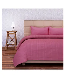 SEJ by Nisha Gupta Cotton California King Bedsheet With Pillow Cover - Pink