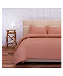 SEJ by Nisha Gupta Cotton California King Bedsheet With Pillow Cover - Orange