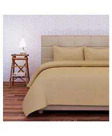 SEJ by Nisha Gupta Cotton California King Bedsheet Set With Pillow Cover -  Beige