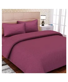 SEJ by Nisha Gupta Cotton California King Bedsheet Set With Pillow Cover -  Burgundy