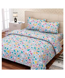 SEJ by Nisha Gupta Cotton California Double Bedsheet Set With Pillow Cover -  Blue