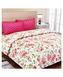 SEJ by Nisha Gupta Cotton California Double Bedsheet Set With Pillow Cover -  Pink