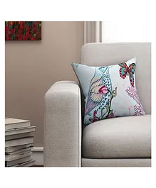 SEJ by Nisha Gupta Abstract Premium 16 by 16 cushion cover       Blue