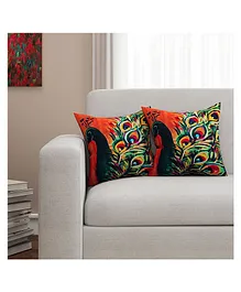 Sej By Nisha Gupta Abstract Premium 16 By 16 Cushion Covers Set of 2- Green