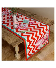SEJ by Nisha Gupta Geometric Red Table Runner - Red