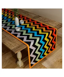 SEJ by Nisha Gupta Geometric Black Table Runner - Multicolour