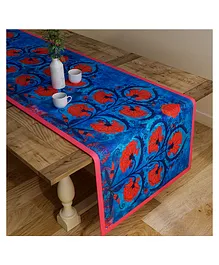 SEJ by Nisha Gupta Floral Blue Table Runner - Blue
