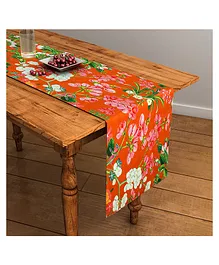 SEJ by Nisha Gupta Floral Orange Table Runner - Orange