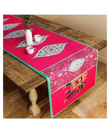 SEJ by Nisha Gupta Abstract Pink Large size Table Runner - Pink