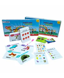 CLAPJOY 250+ Activities Reusable Laminated Flashcards Kit - 124 Pieces