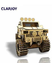 ClapJoy 3D Wooden Puzzle Monster Truck for kids - Beige
