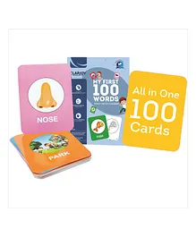 CLAPJOY Reusable My First 100 Words Flash Cards - 100 Cards