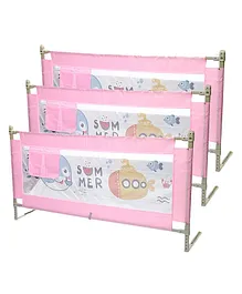BabySafeHouse Portable & Adjustable Bed Fence Pack of 3 - Pink