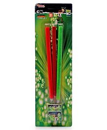 Ben 10 Velvet Coated Pencils With Sharpener & Eraser Pack of 3 - Multicolor