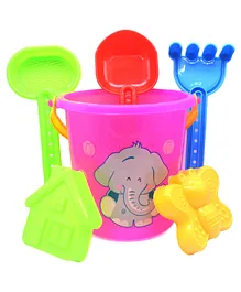 MANIFEST Elephant Print Beach Set 6 Pieces - Pink