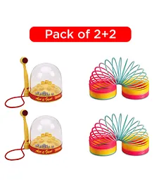 Sarvda Magic spring and Aim it game pack of 2-2 Best return gift or birthday gift for kids Fall Game for Fun Learning Rainbow Colors Bouncing Stetchy Both are perfact match for stress relief and mind relaxing games