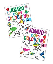 Jumbo Copy Colouring Vol 3 & 4 Books Set of 2 - English