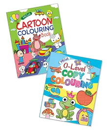Mega Cartoon & Level Copy Coloring Books Set Of 2 - English