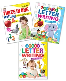 Three In One Capital Letter & Small Lettter Writing Practice Books 0 Level Pack of 3 - English 