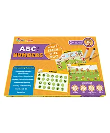 Popcorn - ABC and Numbers | Reusable Activity Mats with 2 Marker Pens - Multicolour