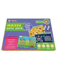 Popcorn Mazes and Dot to Dot  Reusable Activity Mats with 2 Marker Pens